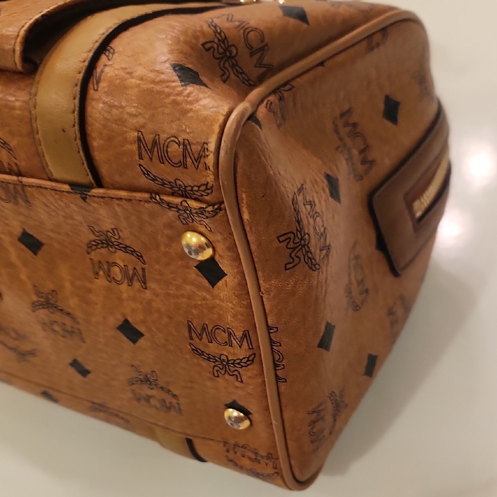 MCM Cognac Visetos Satchel-Stunning Preloved Bag! Check Out Those MCM Charms! - Picture 10 of 16